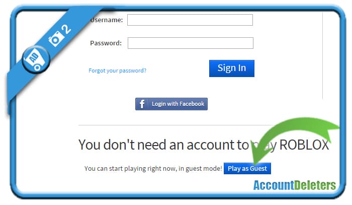 How To Login And Play As Guest On Roblox Accountdeleters - roblox sign up new account guest